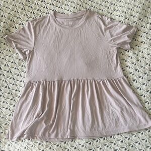 American Eagle Outfitters Light Pink Peplum Tee